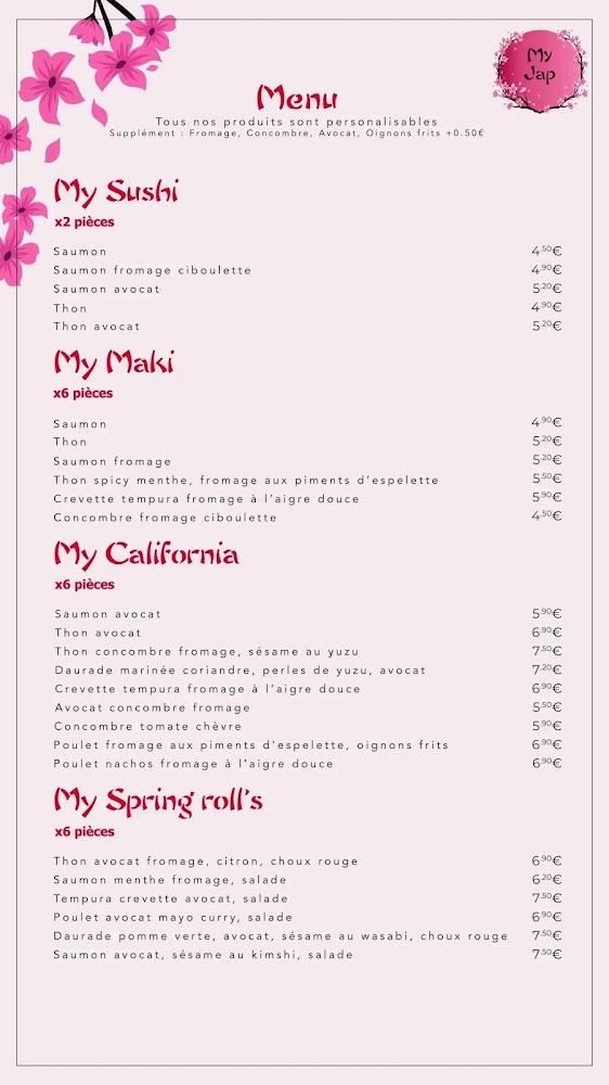 My Jap - Menu Image 1